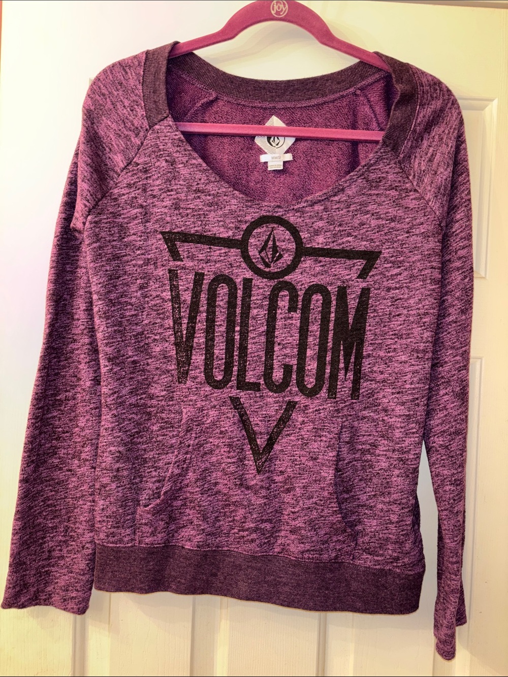 Volcom Heathered Purple Logo Pullover Medium EUC